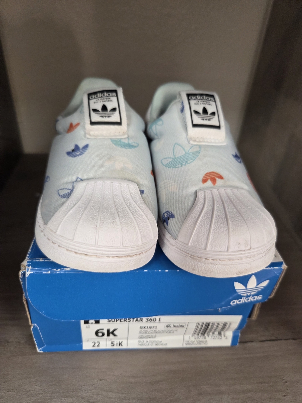 Adidas Kids Light Blue Superstar Slip-On Shoes